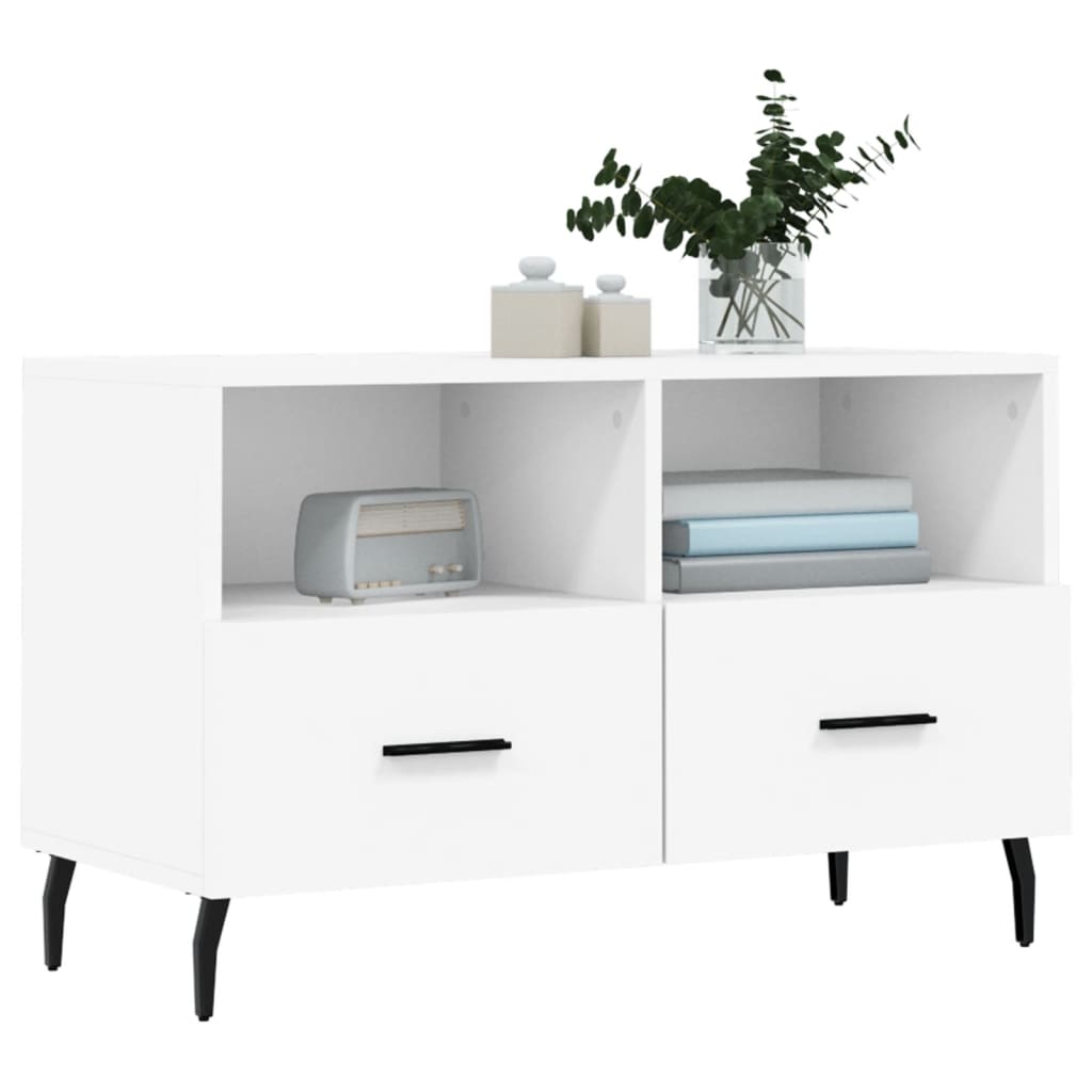 TV Stand White 80 x 36 x 50 cm Particleboard