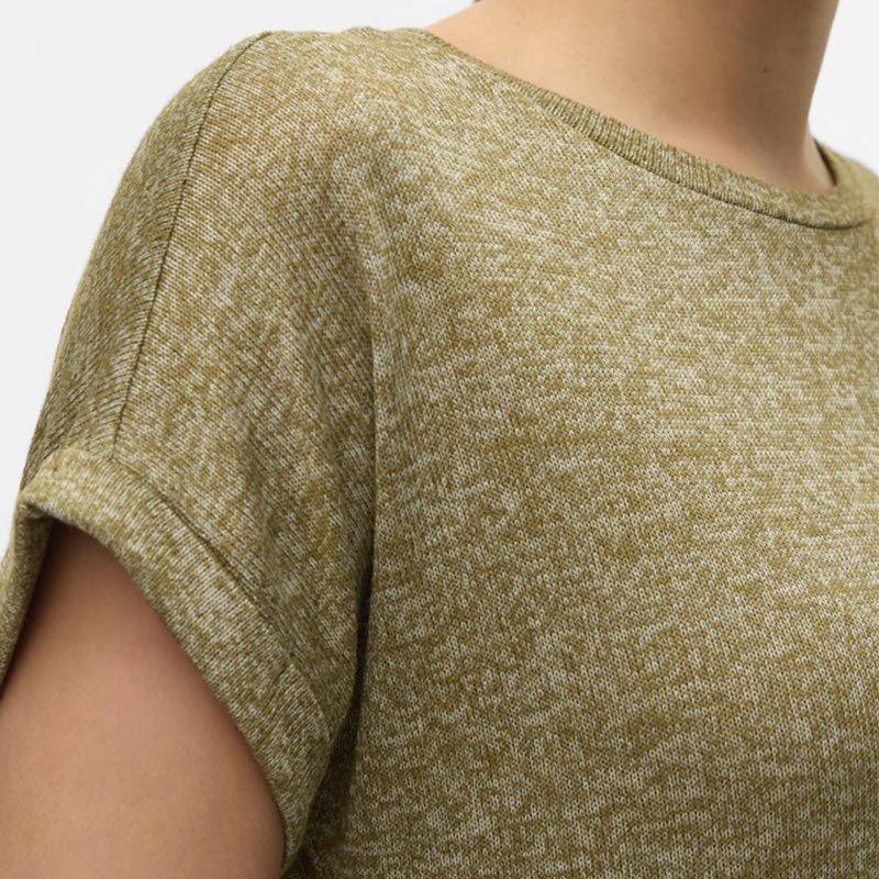 Brianna Mottled Knit T-shirt with Rolled-up Sleeves Woman VERO MODA
