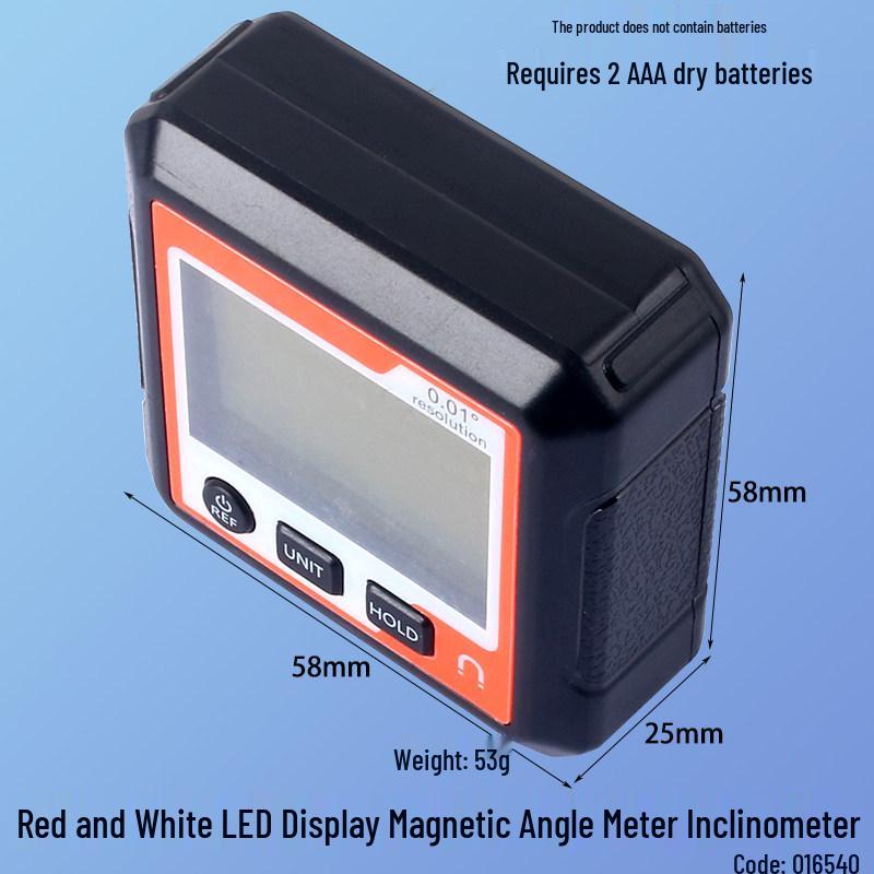 Magnetic Digital Protractor with LCD Display - 90° Portable Angle Finder