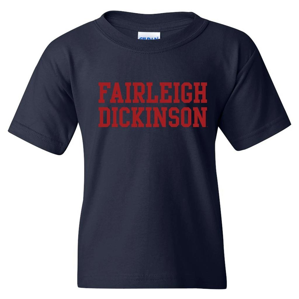 Fairleigh Dickinson University Knights/Devils Basic Block Youth T-Shirt - Navy