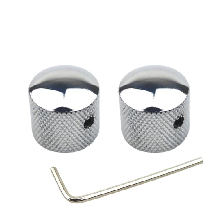 2 шт. Металлические ручки громкости и тембра для гитары, сменные ручки потенциометра, купольные ручки для электрогитары и бас-гитары с отверстием