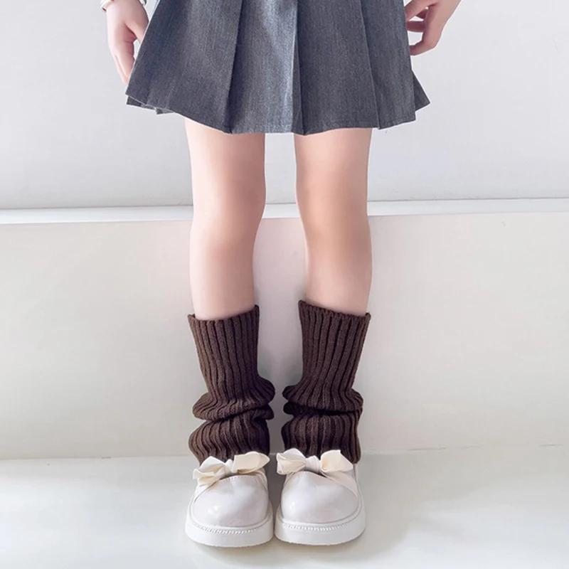 Sweet Girls Candy Color Korean Kids Leg Warmers Knitted Foot Cover Children Solid Autumn Winter Elastic Versatile Elephant Socks