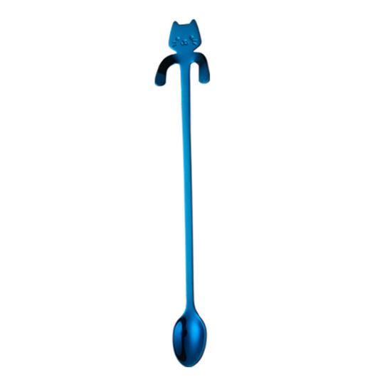 Кофейная ложка из нержавеющей стали 304, Ложка-кошка для подвешивания на кружки и высокие стаканы, Ложка с длинной ручкой для размешивания чая, Идеально для десертов и любителей мороженого