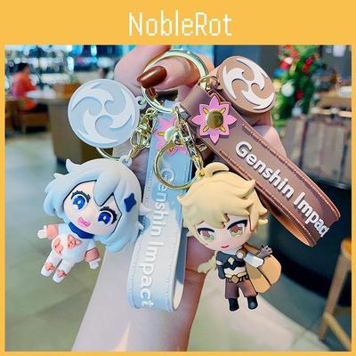 Милый силиконовый брелок с персонажем Genshin Impact, очаровательная ПВХ-фигурка для сумок и телефонов