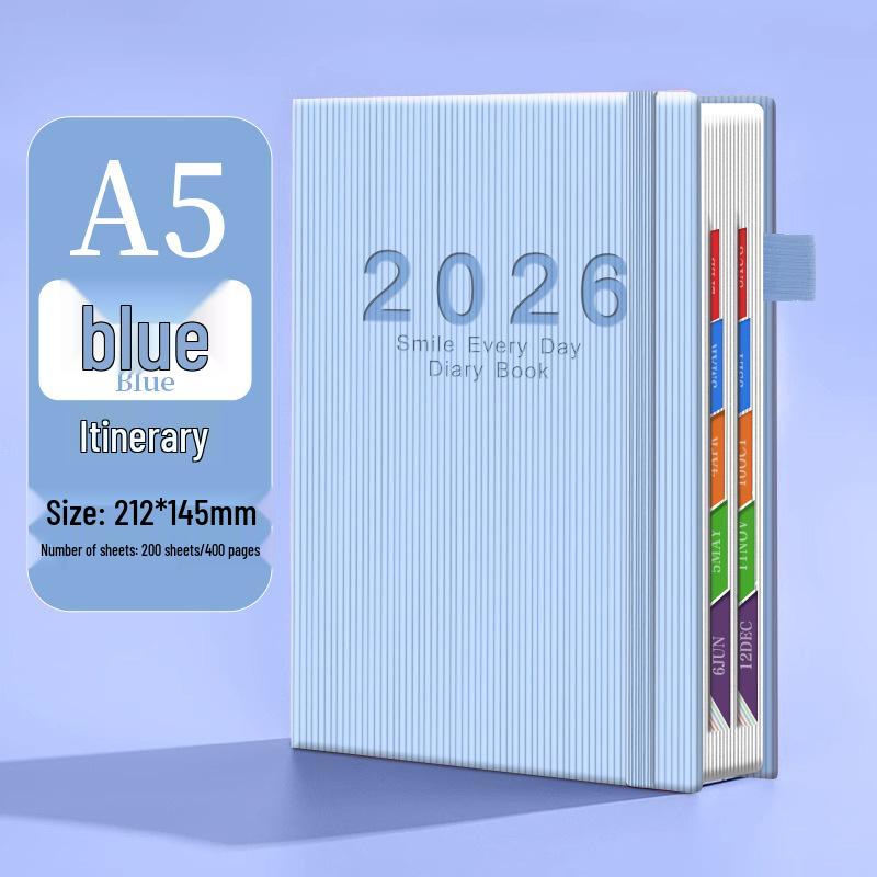 Ежедневник 2026 Планировщик эффективности: Новая модель ручного переплета, сувенирная лента, канцелярский ежедневник для эффективного использования в офисе