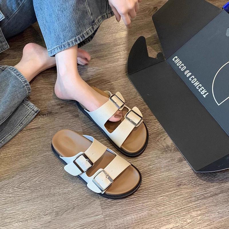 Летние женские пляжные шлепанцы на толстой подошве с открытым носком - Мягкие, удобные, стильные