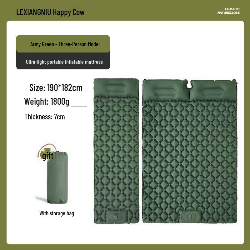 New Model Automatic Outdoor Camping Air Mattress with Built-in Foot Pump – Moisture-Proof and Portable