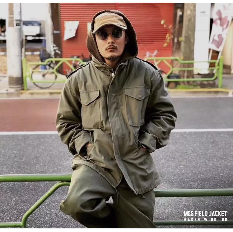 Maden Workwear Ретро M65 Военно-зеленая Охотничья Ветровка Куртка для Мужчин