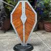 Wooden Viking Shield with Center Dragon Emblem Fireborn Dragon Shield Authentic Cosplay Battleworn Shield