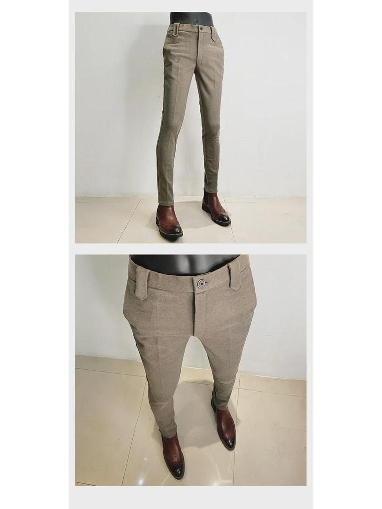 Мужские осенние брюки делового повседневного костюма приталенного кроя в корейском стиле 2022