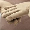 Full Finger Solid Color Women's Gloves Korean Style Mittens  Gloves German Fleece