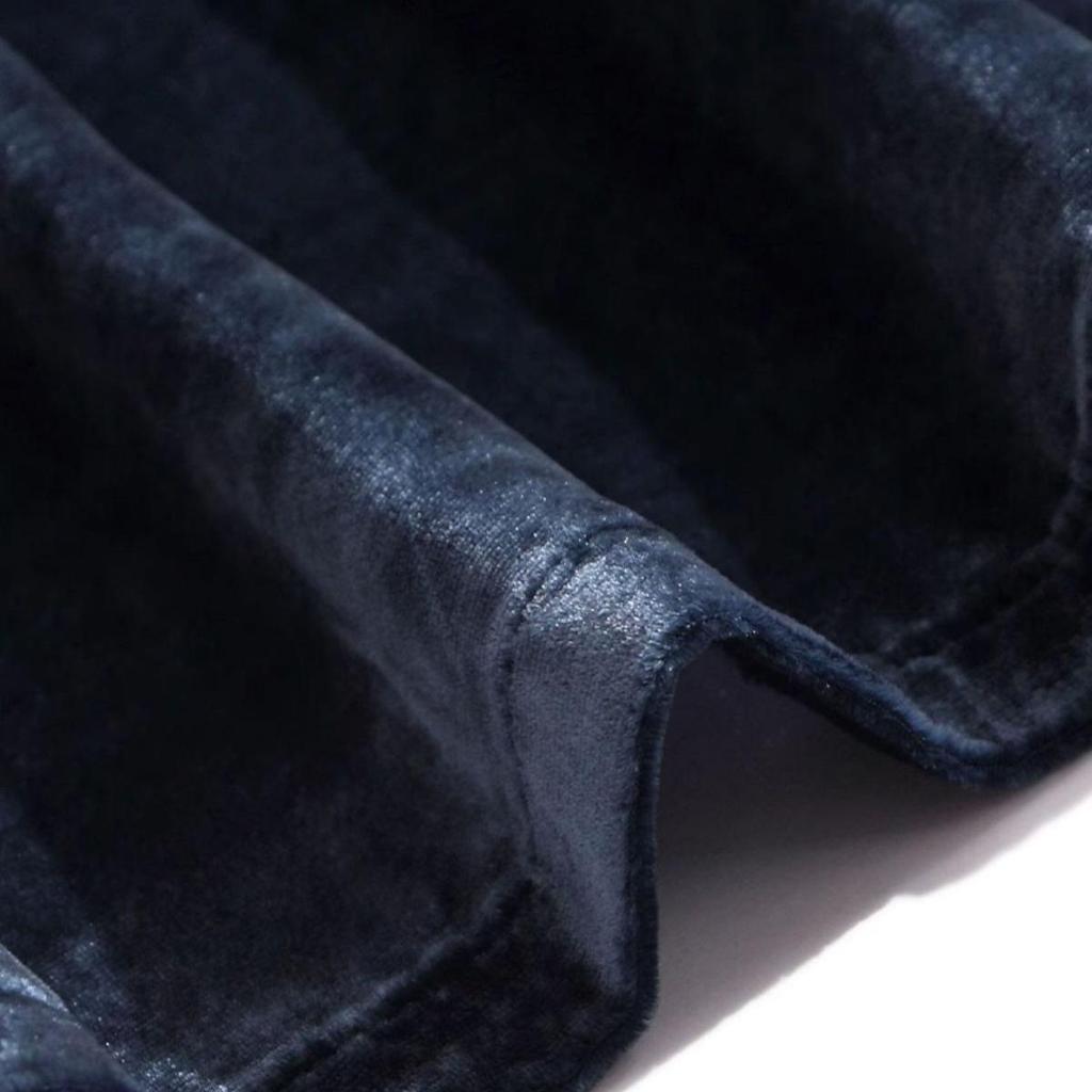 Женское платье из золотого бархата Весна Осень Круглый вырез Однотонное А-силуэт Платье Миди Длины