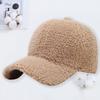 Autumn and Winter Lamb Wool Baseball Cap Warm Fashion Light Board Cap Embroidery Letter Hat
