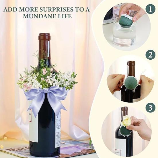 12/24 шт. Круглые блоки из цветочной пены, Портативные блоки из пены для цветочной композиции, Водоудерживающая пена, Держатель для цветов для украшения бутылок, Свадьба