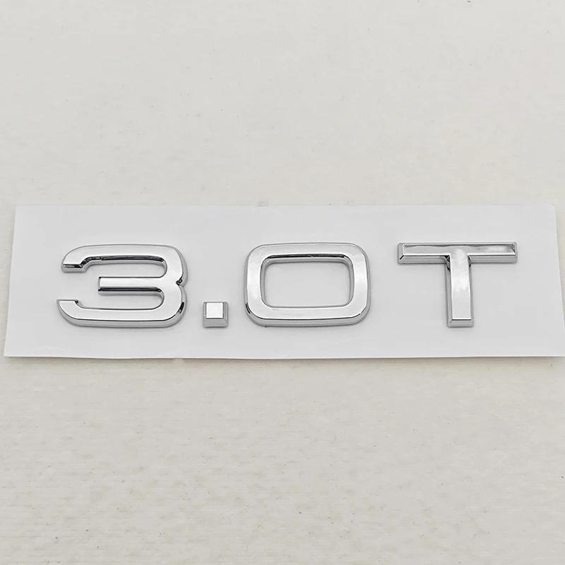 New 3D ABS Car Letters Logo 1.8T 2.0T 3.0T Rear Trunk Badge Emblem For T A3 A4 A5 A6 A7 A8 Q2 Q3 Q5 Q7 Q8 Car Sticker Accessories