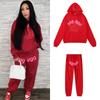 Sp5der Hoodie Unisex Oversized Cotton Pullover With Foil Letter Print Fall Casual Streetwear