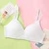 Young Women Gather Comfortable Pure Color Simple High School Student Underwear Girl Soft Cup Bra
