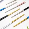 304 Stainless Steel Square Chopsticks Titanium Rose Sushi Colorful Chinese Japanese Chopsticks