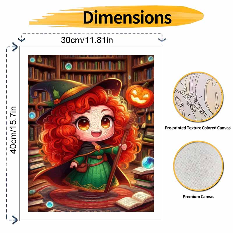 Disney oil painting magic witch pumpkin art handmade painting kit handmade dsi home decoration birthday gift