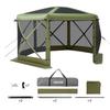 Pop up Gazebo Screen Tent, 3x3 m Large 6-Sided Camping Canopy Tent with Removable Top & Carry Bag, Quick-Set & Bite-Proof, Screen House Sun Shelter