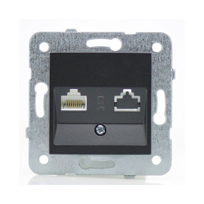 Prise RJ45 noir - (Méca+touche) gamme Karre Novella