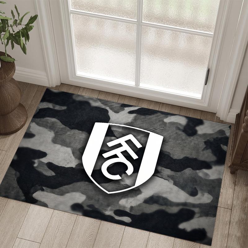 Fulham Football Design Crystal Velvet Carpet Cozy Non?Slip Printed Rug For Bedroom Living Room Entrance