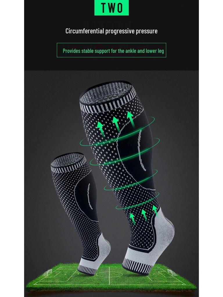 HT020 Breathable Compression Calf Sleeves: Extra Long Support for Basketball, Football, and Hiking