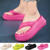 Женские летние тапочки, сандалии на танкетке, летние легкие удобные водонепроницаемые пляжные туфли, шлепанцы