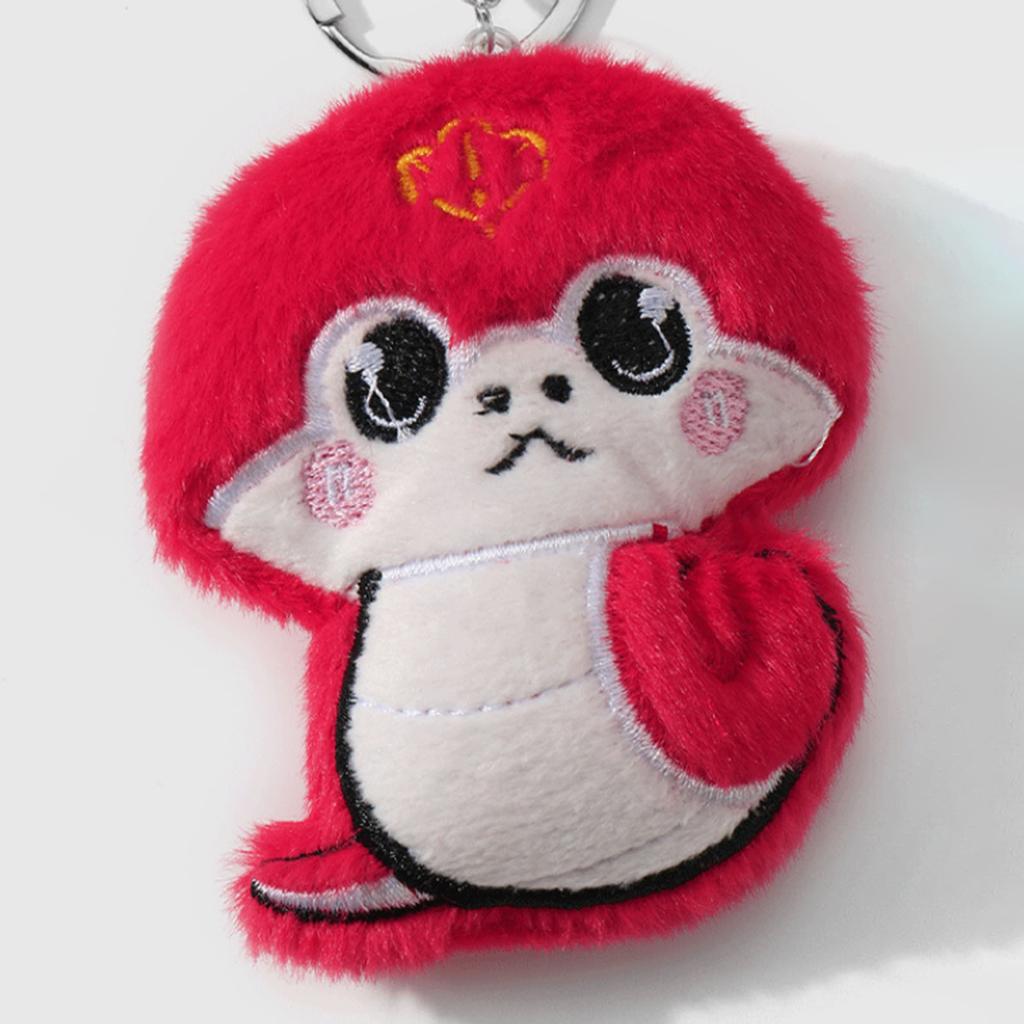 Милый пушистый плюшевый брелок в виде клубничной змеи, уникальный брелок, идеально подходящий для рюкзаков и украшения салона автомобиля