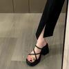 Platform Slippers Women's Summer Outer Wear New High-end Feeling Beautiful Thick Heel Height Small Word High Heel Sandals