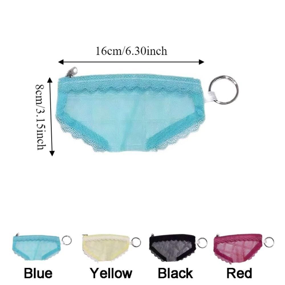 Lace Trim Briefs Shape Cosmetic Bag Mesh Makeup Storage Pouch Unique Jewelry Organizer  Headphones