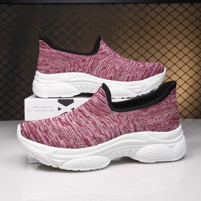 Женская новая повседневная спортивная обувь легкая модная ленивая сетчатая дышащая обувь большого размера для мамы для ходьбы вулканизированная обувь на плоской подошве