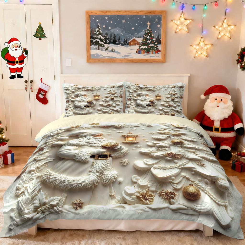 Рождественский Снеговик Трехпредметный Пододеяльник Индивидуальная Цифровая Печать Комплект Постельного Белья Дистрибуция