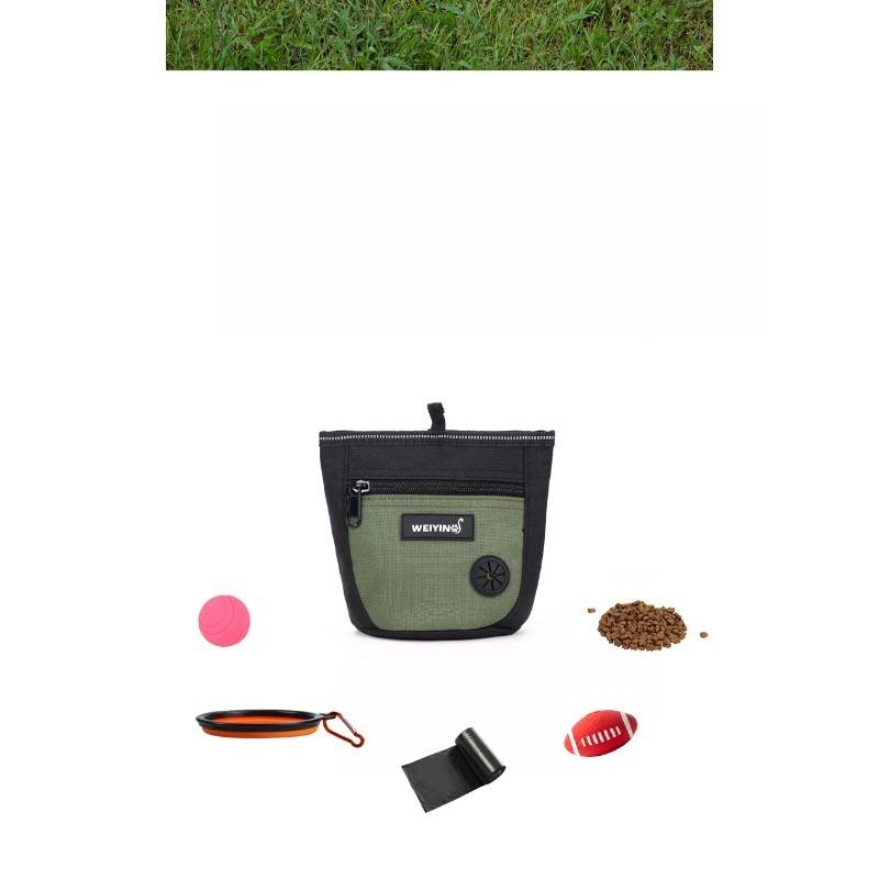 Magnetic Opening Dog Treat Pouch Portable Pet Training Bag With Poop Bag Dispenser For Outdoor Walking Training