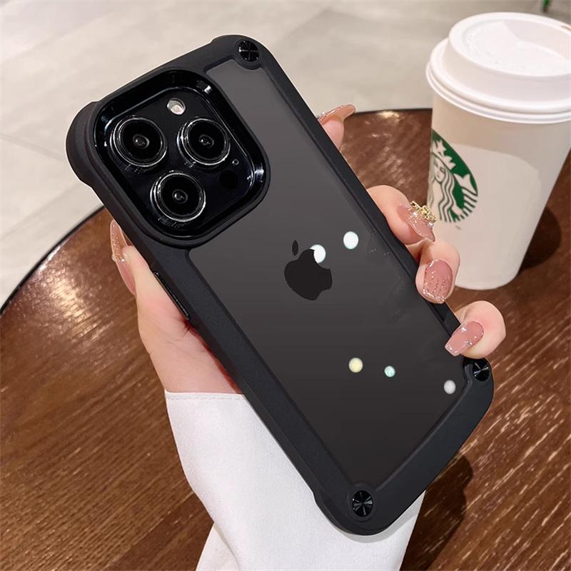 Ударопрочный бронированный чехол TPU для iPhone 15 14 13 12 11 Pro Max 7 8 Plus XS XR X SE прочный бампер гибридный прозрачный жесткий чехол