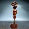 Chinese Boxwood Wood Carving Sexy Beautiful Woman Statue Wooden Sculpture Decor