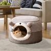 Cat House Indoor Enclosed Tent Hut Sleeping Nest Anti Slip Bottom for Winter Versatile Mongolian