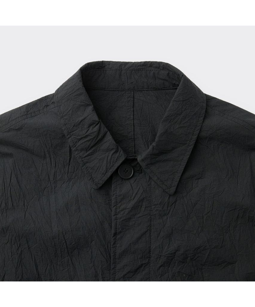 Customellow Black Creased Collar Jacket Cwjam26431Bkx