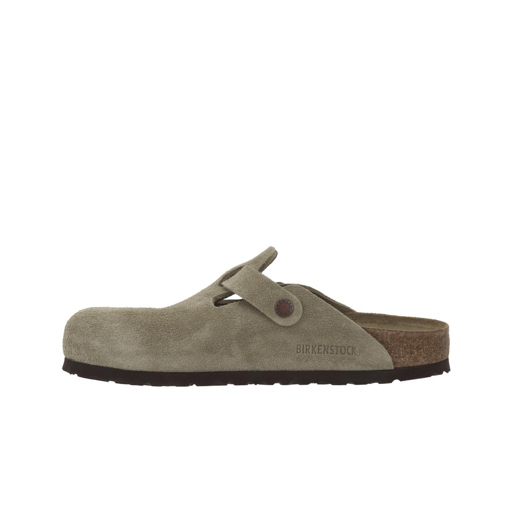 Birkenstock Бостон Мягкая стелька Замша Узкий крой Тауп Унисекс Кроссовки Коричневый 0560773