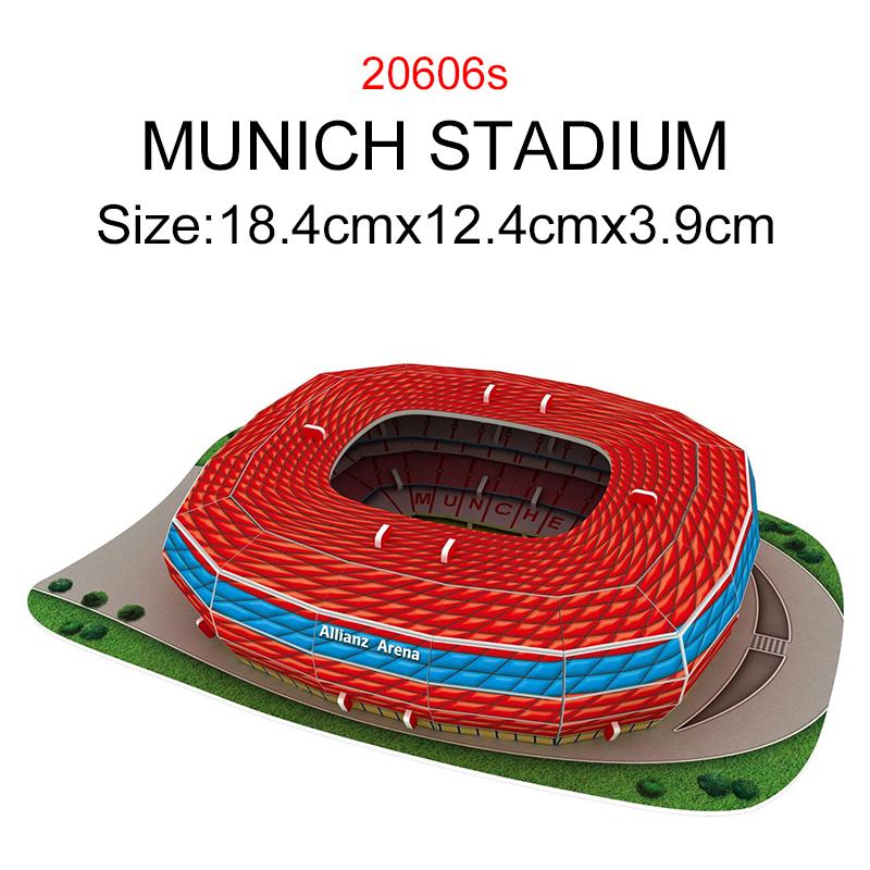 1Set Football Field Paper Puzzle Famous Stadiums Mini 3D Model Puzzle Home Decoration Assembly Football Fan Gifts Boys Girls ZYF