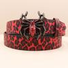 Rhinestone Spider Buckle Belt Leopard Print Series Punk Decorative Women's Belt Yabi Decorative Belt