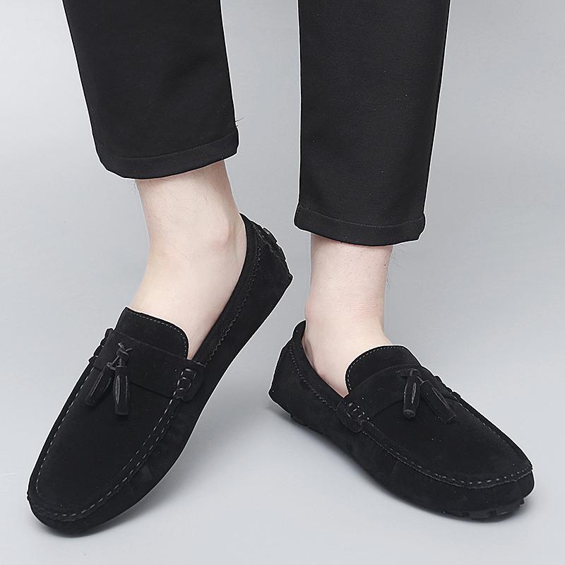 Женские удобные туфли на плоской подошве, мужские мокасины, лоферы, туфли для вождения, повседневные туфли без застежек унисекс, большие размеры, замшевые туфли красного, черного, зеленого и синего цветов