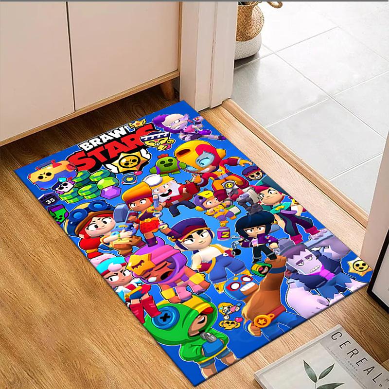 1PC Brawl Stars Carpet Floor mat, Anti-slip mat Chair rug For livingroom,Bedroom, doormat home decor Gift Christmas Gifts