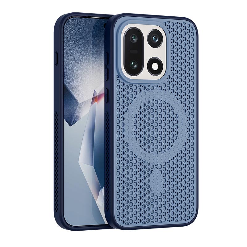For OnePlus 15 13 Honeycomb Structure Heat Dissipation Breathable Magnetic Anti-Fingerprint Comfortable Grip Back Cover