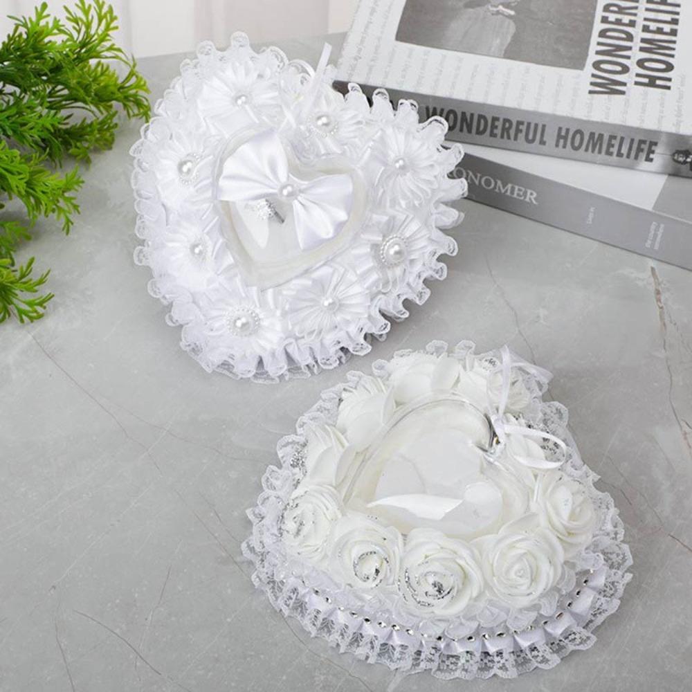 Кольцо в форме сердца, украшенное цветами, Винтажная шкатулка для обручального кольца с розой, Декор на годовщину