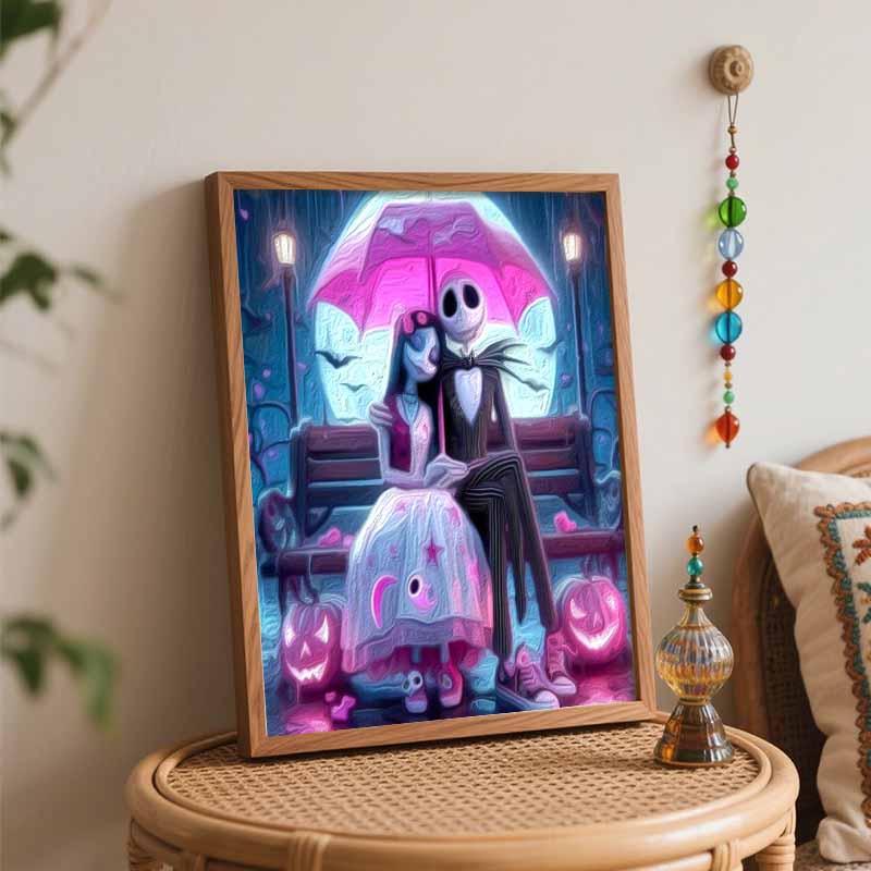 Disney Oil Painting Kit Nightmare Before Christmas Home Bedroom Wall Decor Handmade Gift Art Crafts Romantic Couple Paint By Numbers