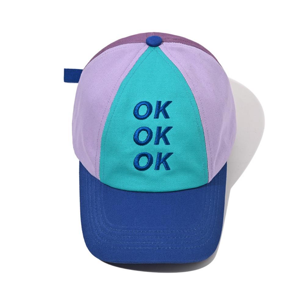Breathable Baseball Cap Colorful Embroidered Letters Sunscreen Cap Camping Hat  Spring Summer
