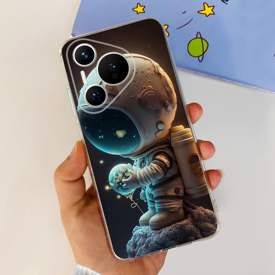 Чехол для Huawei Pura 70 Милый мультяшный расписной чехол Прозрачный силиконовый чехол для телефона Для Huawei Pura 70 Pro Plus Pura70 Pro + Мягкий чехол