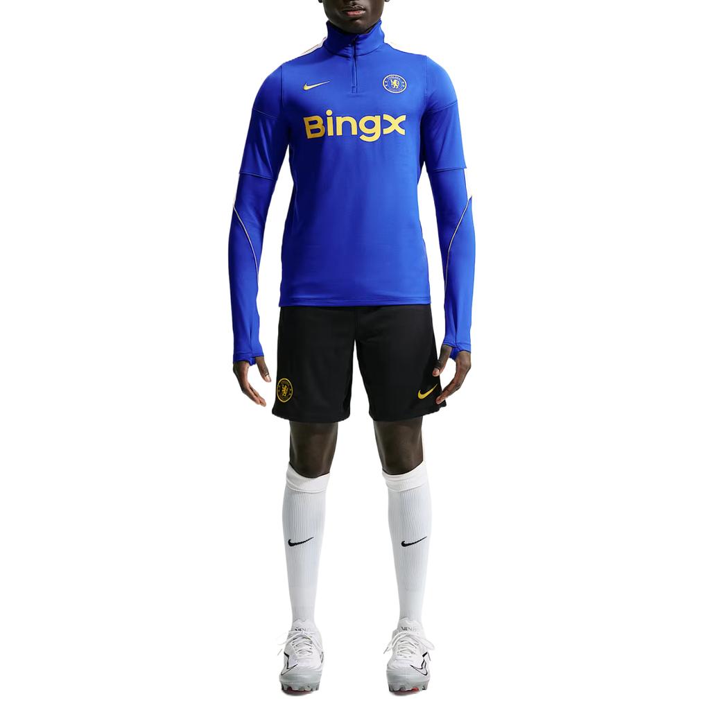 Nike Dri-Fit Strike Chelsea Club Вязаная тренировочная футболка с длинным рукавом, отводящая влагу, быстросохнущая, для футбола, мужские топы II4207-453