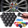 17mm/19mm/21mm 20Pcs Car Wheel Nut Caps Protection Covers Caps Auto Hub Screw Cover Black Car Tire Bolt Nut Cap Tyre Decoration